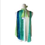 ZARA NWT SATIN EFFECT BACK TIE STRIPED SILKY BLOGGERS FAV TUNIC TOP XS Photo 9