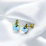 None Gold Plated & Opal Unicorn Earrings New Photo 0