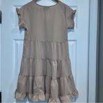 Style House Women's  Cream V-Neck Baby Doll Ruffle Swing Dress Size Medium Photo 4