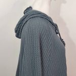 Chaser Blue Ribbed Knit Hoodie NWT Size Medium Teal Blue Hoodie Photo 3