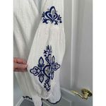 Honey Punch White Embroidered Long Sleeves Tassel Tie Tunic Dress Large Photo 7