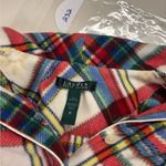 Ralph Lauren LRL  Plaid Fleece Nightgown Women's Size Medium Snowflakes Pockets Photo 6