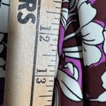 EXPRESS  Stylist Wide Leg Pants Womens 2L‎ Burgundy White Floral High Rise Boho Photo 14