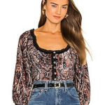 Free People  Dare Me Velvet Blouse Photo 0