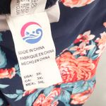 COCOSHIP Plus Size 3X Swimsuit Floral Plunge One Piece Open Back Halter 1003 Photo 4