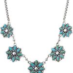Lucky Brand Faux Turquoise Flower Collar Necklace Photo 0