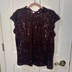 DR2 Burgundy Sequin Blouse Red Size L Photo 1