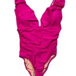 J.Crew NWT Women's Pink Ruched Ruffle One-Piece Swimsuit Size 6 Poolside Beach Photo 1