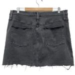 Madewell Stretch Denim Raw Hem Straight Mini Skirt in Ashcraft Wash Size 33 | 16 Photo 4