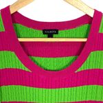 Talbots Vintage 90s Preppy Cable Knit Vest Pink Lime Stripe M Golf Academia  Photo 1