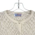 Jantzen Womens Vintage 1960s Ivory Pointelle Knit Crochet Cardigan Sweater Photo 1
