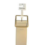 Calvin Klein  Leather Belt Womens Small Bone White Gold Buckle Wide $45 MSRP NWT Photo 1