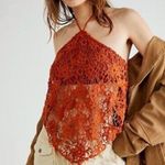 Free People NWOT  Rust Burnt Orange Seychelle Lace Top Sz S Photo 0