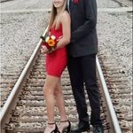 Windsor Red Ruched Mini Dress V-Neck size medium Photo 7