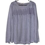 Living Doll  size 2X women’s lavender knit pullover top long sleeve crochet trim Photo 0