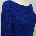 Calvin Klein  Boatneck Sweater Women’s Size M Royal Blue Zipper Detail Nautical Photo 14