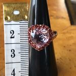 Rose De France Amethyst Red Garnet Sterling Silver Heart Ring Size 6 Photo 4