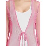 No Boundaries  Womens Pink Tie Front Side Slit Mesh Swim Cover Up Sz XXL-XXXL Photo 5