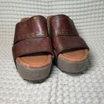 Lucky Brand  Y2K Chunky Women's Brown Leather Wedge Sandals Studded Straps Size 8 Photo 1