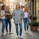 Whimsy Floral Embroidered bohemian coat by monte milano
Size small Yellow Photo 14