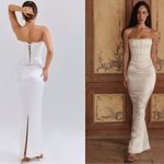 House Of CB NWOT  'Isis' Ivory Satin Corset Maxi Dress sz XS Photo 2