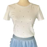 ZARA  short sleeve ribbed Tshirt with large Rhinestones Photo 0