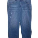 Royalty For Me Jeans raw hem side slit cropped wide leg jeans size 8 Photo 2