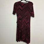 Soma | Red and Black Patterned Faux Wrap Style Dress Size Medium Photo 4