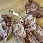 Anthropologie NWT  Short Sleeve Tiered Midi Dress Pink White Size S Photo 2