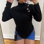 New York & Company Size Large Black Mock Neck Tunic Long Sleeve Shirt Blouse NWT Photo 0