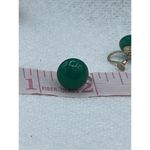 Vintage milky green jade screw back earrings Green Photo 9