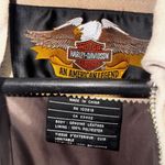 HARLEY DAVIDSON Cream SUEDE LEATHER CROP MOTORCYCLE RIDING JACKET Women's Size Tan Size M Photo 6