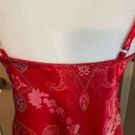 Enchanting red paisley lace trim gown slip dress. Photo 6