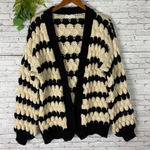 Kirundo Black and Cream Bubble Knot Chunky Open Cardigan Size M Photo 0