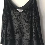 Francesca's Velvet Crop Top Black NWOT Photo 0