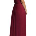 Dessy Collection Vivian Diamond Dress Womens Size 4 Burgundy Maxi Evening Gown Photo 1