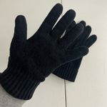 NWOT women’s solid black soft chenille warm knit winter gloves accessories‎ Photo 1