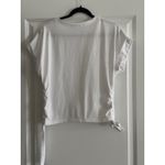Sam Edelman  White Crew Neck Ruched Side Tie T-Shirt Photo 1
