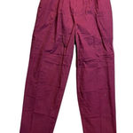 Cumley Women Burgundy Corduroy Pleated High Waist Pants Size 8 Made in USA 00 Purple Photo 0