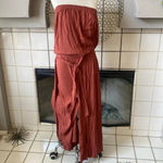 Becca  by Rebecca Virtue Ponza Crinkled Rayon Jumpsuit CoverUp Bronze size large Photo 3