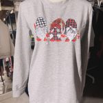 Gnomes shirt top soft comfy long sleeve round neck New with tag Same day shipping Smoke and pets free It's not sweatshirt material, it's a snug fit. Gray Size M Photo 0