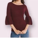 White House | Black Market  3/4-Sleeve Lace Bell Sleeve Sweater Photo 0