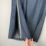 Trina Turk  Lyocell Linen Wide Leg Crop Slit Hem Pants Sz Medium Blue Chambray Photo 9