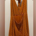 Forever 21 Rust Brown & White Polka Dot Print Halter Romper Playsuit - M Photo 12