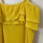 COOGI  pleated Yellow‎ dress Removeable straps Ruffled Maxi Dress Large(no belt) Photo 8