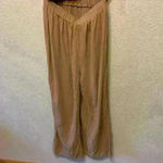 HYFVE Tan linen blend jumpsuit sz M basic closet staple linen vacation beach Photo 2