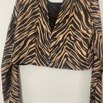 ZARA Black and Tan Animal Print Crop Top Photo 4