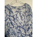 Surf Gypsy  Womens Medium Faux Wrap Top Blue Snakeskin Photo 3