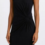 Bailey 44 Sleeveless Jersey Knitted Tie Knot Dress in Black Photo 0