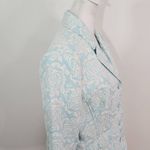 Liz Claiborne  Blue Floral Blazer Size 12 Blue Jacquard Blazer Photo 3
